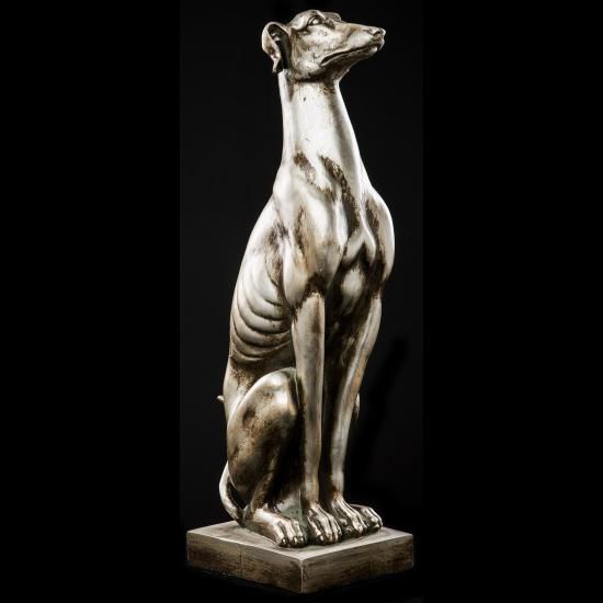 ESCULTURA GALGO SENTADO M