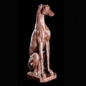 ESCULTURA GALGO SENTADO G