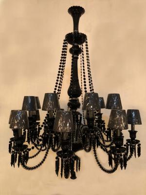 Lustre Cristal PRETO K9 18 lmpadas